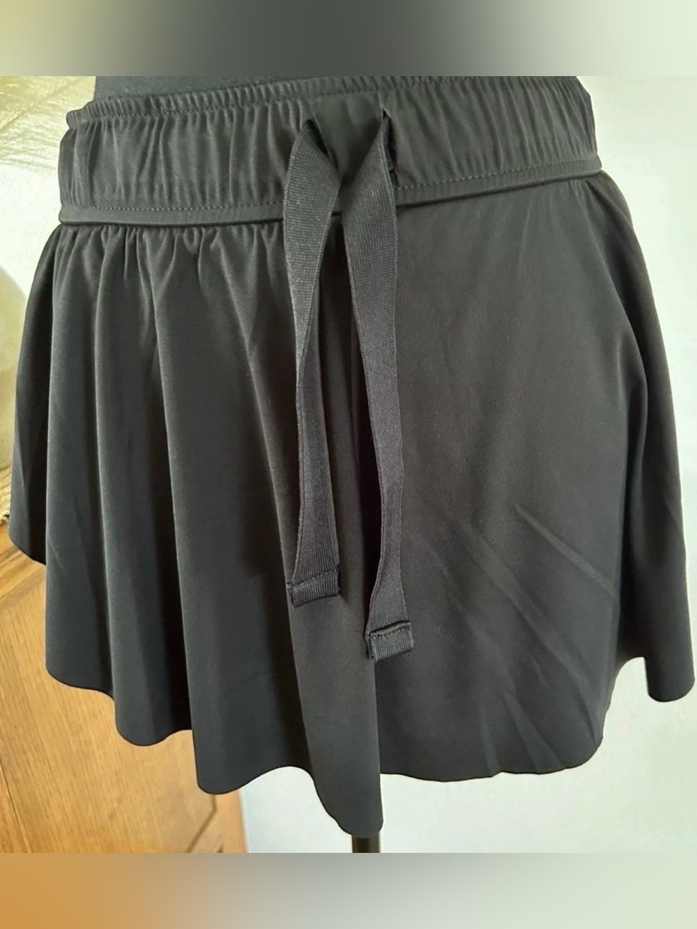 Black Ruffle Hem Tennis Skirt